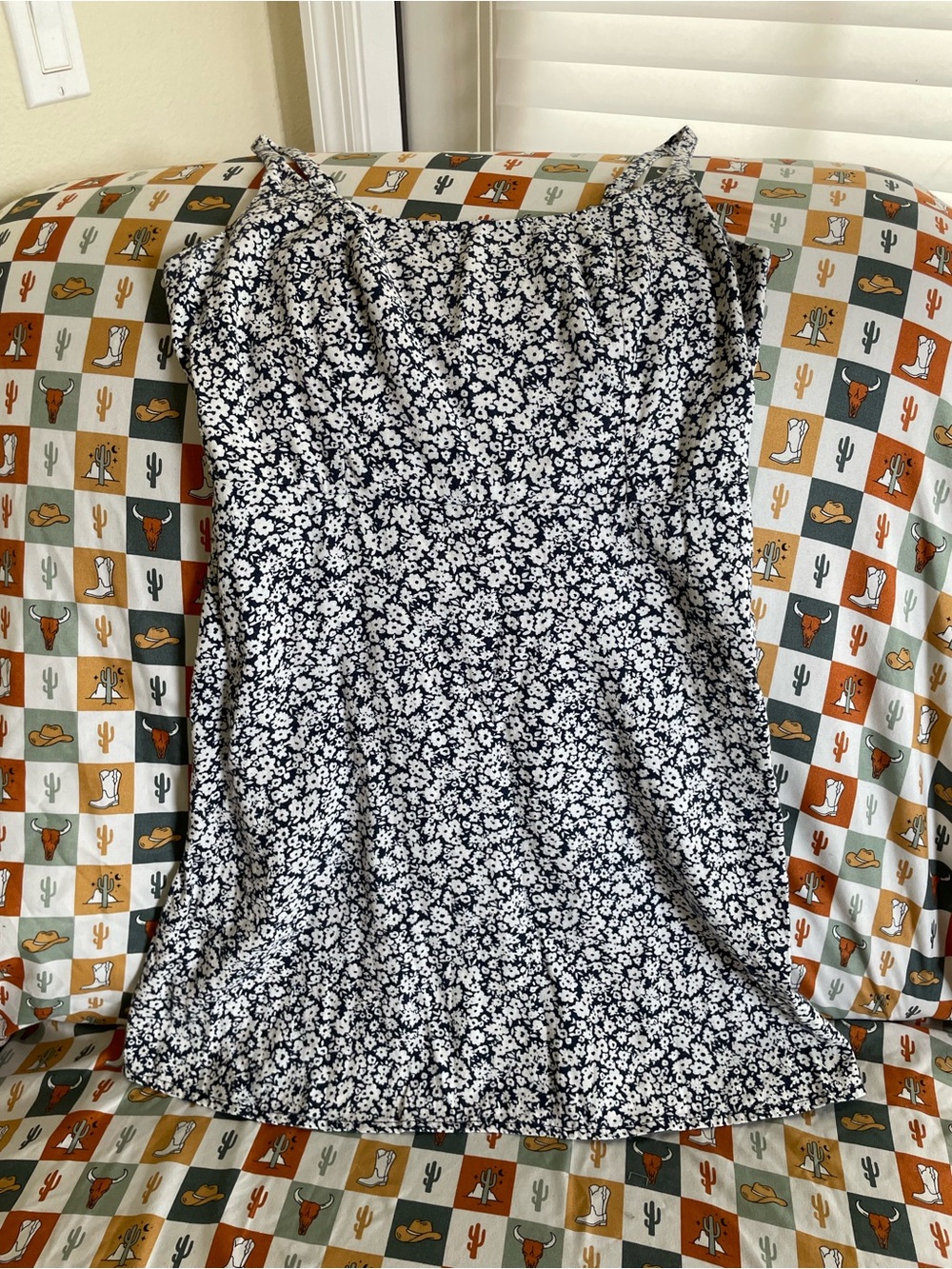 Blue and White Floral Sundress